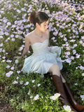 New Fashion White Sweetheart Spaghetti Strap Ruffled Hem Design Summer Party Dress, HZ0319