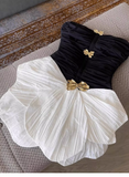 Simple Fashion Strapless Bow Design A-line Mini Party Dresses Homecoming Dresses, HZ0319