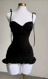 Sexy Black Straps Sheath Backless Short Party Dresses Homecoming Dresses, HZ0319