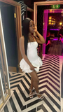 White Strapless A-Line Short Party Dresses Homecoming Dresses, HZ0319