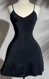 Grape Straps A-Line Satin Short Party Dresses Homecoming Dresses, HZ0319