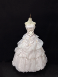 Light Pink Strapless A-Line Vintage Party Dresses Birthday Outfits Ball Gowns, HZ0319