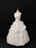 Light Pink Strapless A-Line Vintage Party Dresses Birthday Outfits Ball Gowns, HZ0319