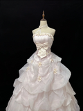 Light Pink Strapless A-Line Vintage Party Dresses Birthday Outfits Ball Gowns, HZ0319