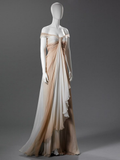 Elegant Off Shoulder A-Line Chiffon Vintage Ombre Long Evening Party Dress, HZ0319