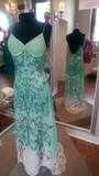 Blue Spaghetti Straps Sequins Sheath Vintage Long Evening Party Dresses, HZ0319