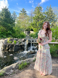 Pretty A-Line Floral Chiffon Long Party Dress Beautiful Senior Prom Dress, HZ0319