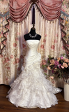 White Strapless Mermaid Chiffon Vintage Wedding Dresses Evening Gowns, HZ0319