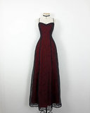 Burgundy Spaghetti Straps A-Line Vintage Long Evening Party Dresses, HZ0319
