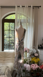 Vintage Shinny Spaghetti Strap Backless Sweetheart Design Romantic Chiffon Evening Dress Prom Dress HZ0319