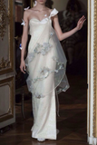 Fairytale One Shoulder Mermaid Elegant Wedding Dress Bridal Dress, HZ0319