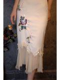 Retro Ivory Spaghetti Straps Sheath Midi Party Dresses Cocktail Dresses, HZ0319