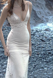 Gorgeous Spaghetti Straps Mermaid Chiffon Long Evening Party Dresses, HZ0319