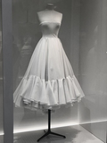 Elegant White Strapless A-Line Long Party Dresses Light Wedding Dresses, HZ0319