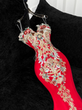 Retro Sparkling Beaded Sequin Mermaid Design Exquisite Embroidery Wedding Outfit Evening Dress Prom Dresses HZ0319