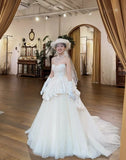 Elegant Wedding Dress Sweetheart Pleated Tulle Wedding Dress HZ0319