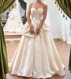 Pretty Wedding Dress Satin Sweetheart Pleated Wedding Dress HZ0319