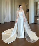 Minimalist Wedding Dress Satin Sweetheart Pleated Wedding Dress HZ0319