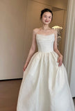 Beauty Wedding Dress Strapless Pleated Wedding Dress HZ0319