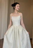 Beauty Wedding Dress Strapless Pleated Wedding Dress HZ0319