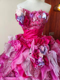 Charming Prom Dress Strapless Pleated Ruffle Evening Dress Quinceanera Dress Ball Gown HZ0319