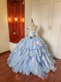 Charming Prom Dress Spaghetti Straps Pleated Tulle Evening Dress Quinceanera Dress Ball Gown HZ0319