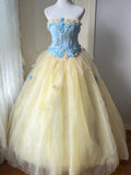 Charming Prom Dress Strapless Tulle Evening Dress Quinceanera Dress Ball Gown HZ0319