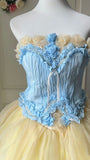 Charming Prom Dress Strapless Tulle Evening Dress Quinceanera Dress Ball Gown HZ0319