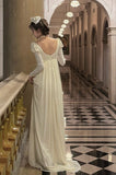 Charming Wedding Dress A Line Square Neck Wedding Dress HZ0319