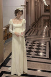 Charming Wedding Dress A Line Square Neck Wedding Dress HZ0319