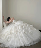 Stunning Wedding Dress Sweetheart Pleated Tulle Flower Wedding Dress HZ0319