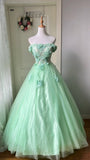 Beauty Ball Gown Light Green Strapless Pleated Tulle Prom Dresses Evening Gala Gown Birthday Party Dress HZ0319