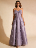 A Line Prom Dress Light Purple Spaghetti Straps Birthday Party Outfits Gala Dress Evening Gown HZ0319