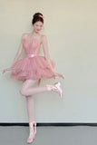 Cute Homecoming Dress Pink Strapless Tulle Pleated Short Back to School Prom Dress Birthday Outfits HZ0319