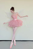 Cute Homecoming Dress Pink Strapless Tulle Pleated Short Back to School Prom Dress Birthday Outfits HZ0319
