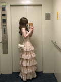 Beauty Prom Dress Spaghetti Straps Tiered Gala Evening Gown Dress Birthday Party Outfits HZ0319