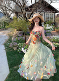 Colorful Prom Dress Sweetheart Tulle Floral Birthday Party Outfits Evening Gown Gala Dress HZ0319