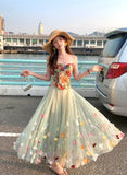 Colorful Prom Dress Sweetheart Tulle Floral Birthday Party Outfits Evening Gown Gala Dress HZ0319
