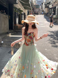 Colorful Prom Dress Sweetheart Tulle Floral Birthday Party Outfits Evening Gown Gala Dress HZ0319