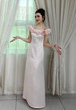 Elegant Prom Dress Satin Off Shoulder Birthday Party Outfits Light Pink Evening Gown Gala Dress HZ0319