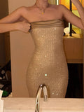 Sparking Prom Dress Strapless Sequins Gala Gown Birthday Party Outfits Evening Dresses HZ0319