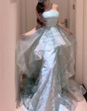 Stunnning Prom Dress Strapless Tulle Evening Dresses Birthday Party Outfits Gala Gown HZ0319