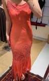 Pretty Prom Dress Chiffon Spaghetti Straps Beading Evening Dresses Gala Gown Cocktail Outfits HZ0319