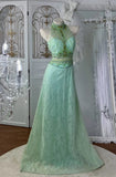 Beauty Prom Dress Crew Neck Beading Evening Dress Backless Gala Gown Cocktail Outfits HZ0319