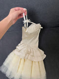 Stunning Homecoming Dress Spaghetti Straps Pleated Tulle Short Prom Dress Cocktail Outfits Birthday Party Dress HZ0319