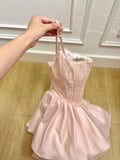 Charming Homecoming Dress Spaghetti Straps Pleated Short Prom Dress Back to School Outfits Birthday Party Dress HZ0319