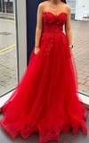 Beauty Prom Dress Red Sweetheart Pleated Tulle Long Gala Gown Evening Dress Party Outfits HZ0319