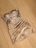Shiny Homecoming Dress Strapless Pleated Sequins Short Prom Dress Back to School Outfits Birthday Party Dress HZ0319