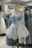 Stunning Prom Dress Strapless Pleated Gala Gown Evening Dress Party Outfits HZ0319