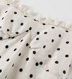 Chic Women Dress Spaghetti Straps Polka Dots Ruffle Birthday Party Outfits Seaside Dress Travel Dress HZ0319